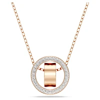 Hollow pendant, White, Rose gold-tone plated by SWAROVSKI