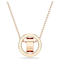 Hollow pendant, White, Rose gold-tone plated by SWAROVSKI