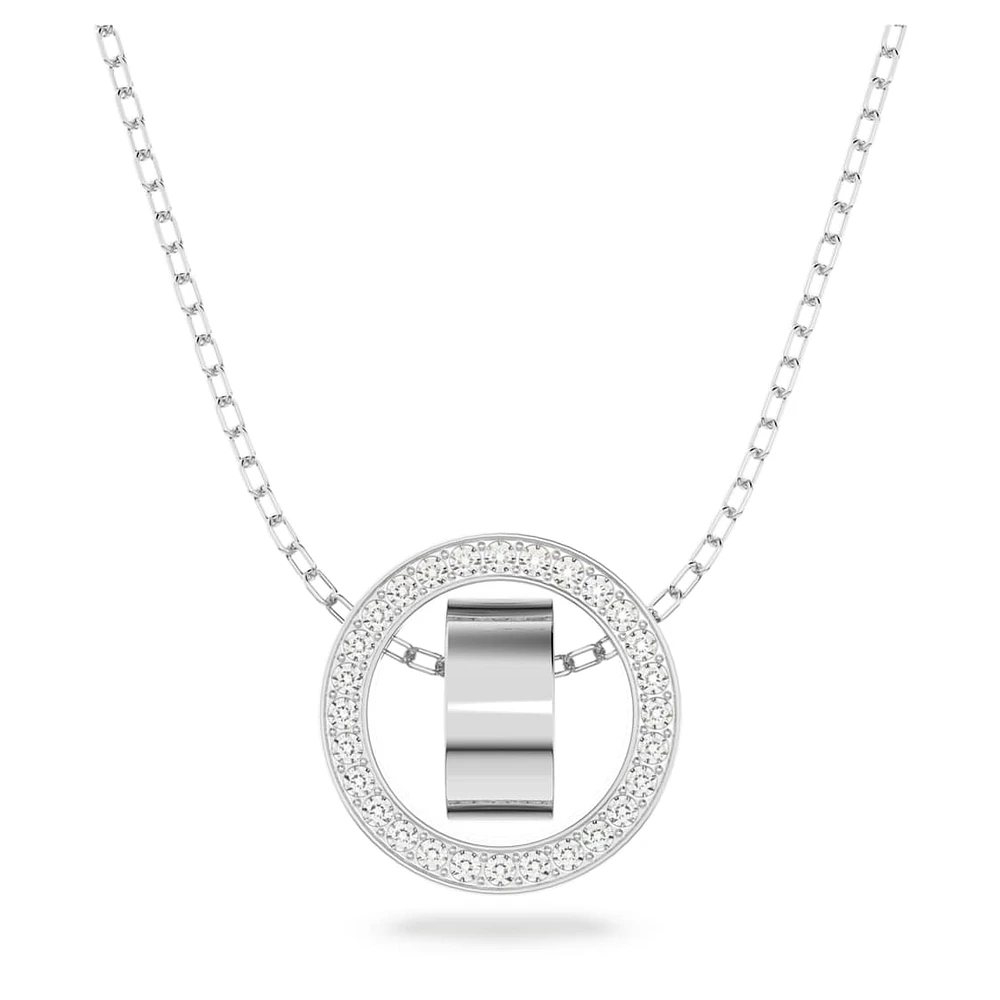 Hollow pendant, White, Rhodium plated by SWAROVSKI