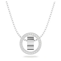 Hollow pendant, White, Rhodium plated by SWAROVSKI