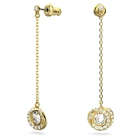 Generation drop earrings, Long, White, Gold-tone plated by SWAROVSKI