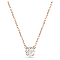 Constella pendant, Round cut, White, Rose gold-tone plated by SWAROVSKI