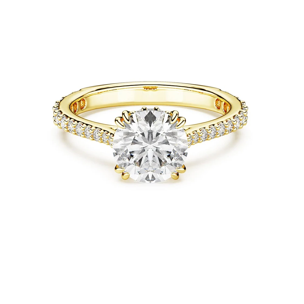 Constella cocktail ring, Round cut, Pavé, White