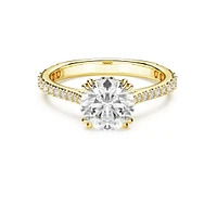 Constella cocktail ring, Round cut, Pavé, White