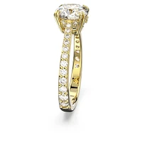 Constella cocktail ring, Round cut, Pavé, White