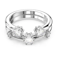 Constella ring, Set (2), Round cut, White, Rhodium plated by SWAROVSKI