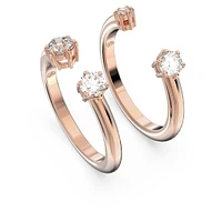 Constella ring, Set (2), Round cut, White, Rose gold-tone plated by SWAROVSKI