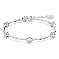 Constella bangle, Round cut, White, Rhodium plated by SWAROVSKI