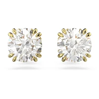 Constella stud earrings, Round cut, White, Gold-tone plated by SWAROVSKI