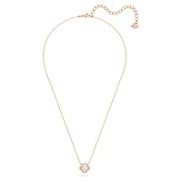 Swarovski Sparkling Dance necklace, Clover, White, Rose gold-tone plated by SWAROVSKI