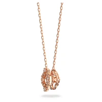Swarovski Sparkling Dance necklace, Clover, White, Rose gold-tone plated by SWAROVSKI