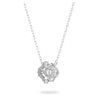 Swarovski Sparkling Dance set, Mixed cuts, Clover, White, Rhodium plated by SWAROVSKI