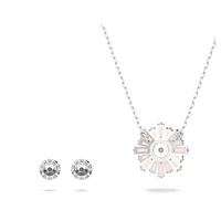 Idyllia set, Mixed cuts, Sun, Pink, Rhodium plated by SWAROVSKI