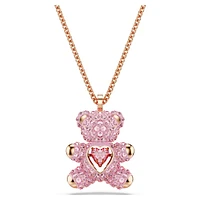 Teddy pendant, Bear, Pink, Rose gold-tone plated by SWAROVSKI