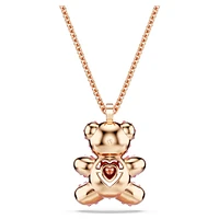 Teddy pendant, Bear, Pink, Rose gold-tone plated by SWAROVSKI
