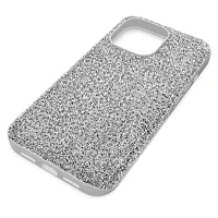 High smartphone case, iPhone® 13 Pro, Silver tone by SWAROVSKI