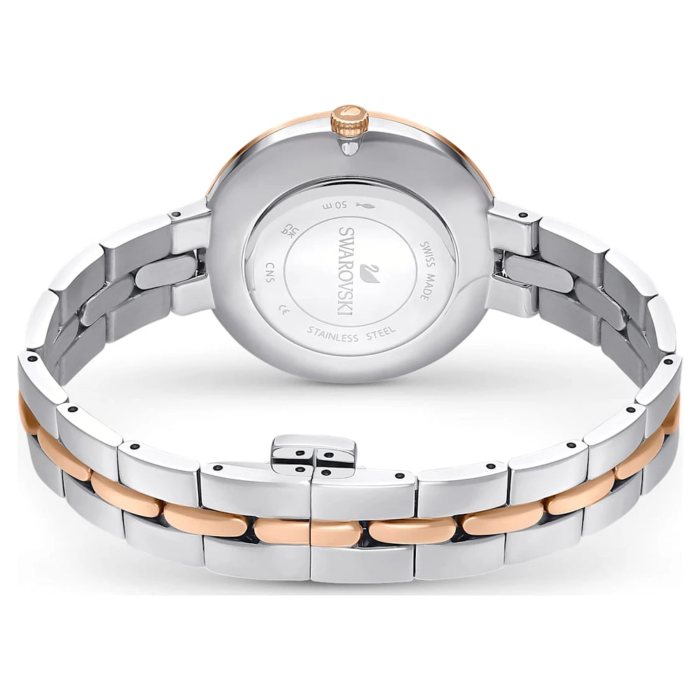 Cosmopolitan watch, Swiss Made, Metal bracelet, White, Mixed metal finish by SWAROVSKI