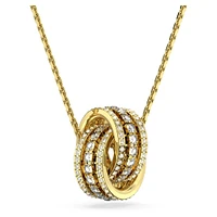 Further necklace, Intertwined circles, White, Gold-tone plated by SWAROVSKI