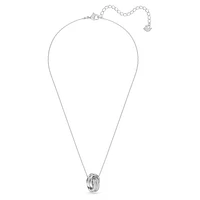 Further pendant, Intertwined circles, Small, White, Rhodium plated by SWAROVSKI