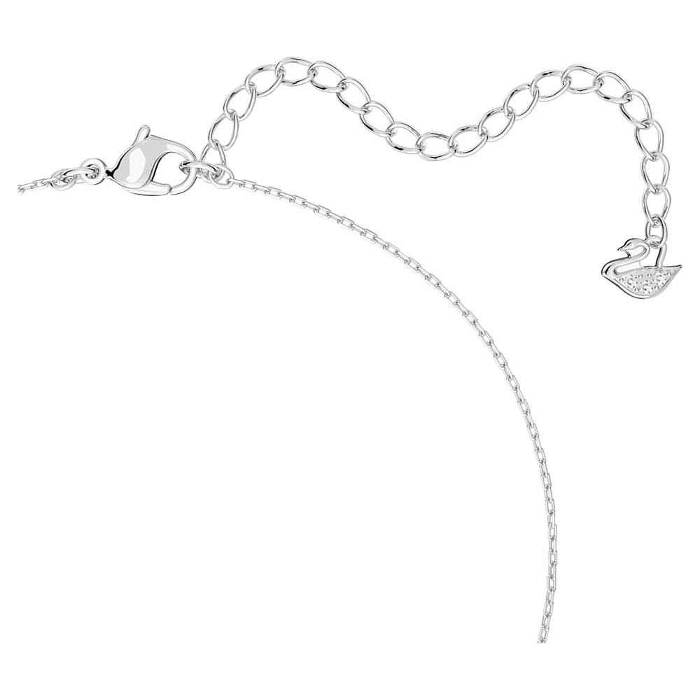 Further pendant, Intertwined circles, Small, White, Rhodium plated by SWAROVSKI