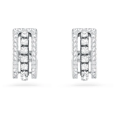 Further hoop earrings, White, Rhodium plated by SWAROVSKI