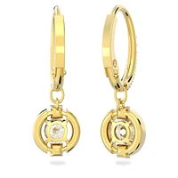 Swarovski Sparkling Dance drop earrings, Round cut, White, Gold-tone plated by SWAROVSKI