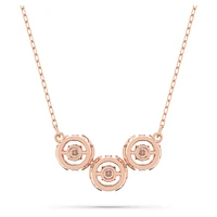 Swarovski Sparkling Dance Trilogy necklace, Round cut, White, Rose gold-tone plated by SWAROVSKI