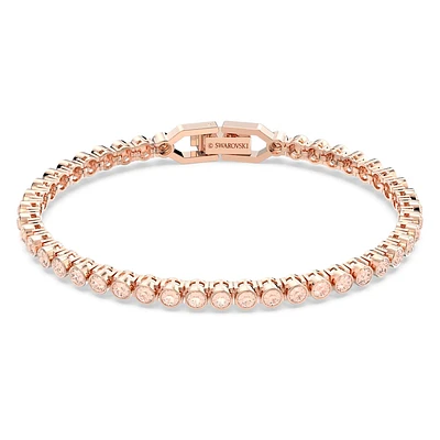 Imber Emily Tennis bracelet, Round cut, Pink, Rose gold-tone plated by SWAROVSKI