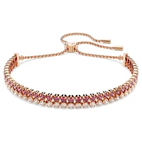 Matrix bracelet, Red, Rose gold-tone plated by SWAROVSKI