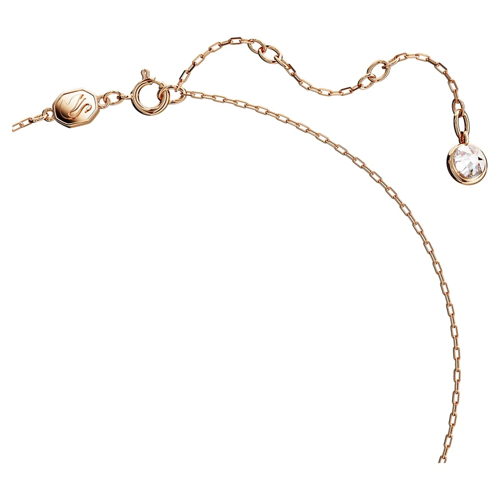 Swarovski Iconic Swan pendant, Swan, Small, White, Rose gold-tone plated by SWAROVSKI
