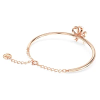 Volta bangle, Bow, White, Rose gold-tone plated by SWAROVSKI