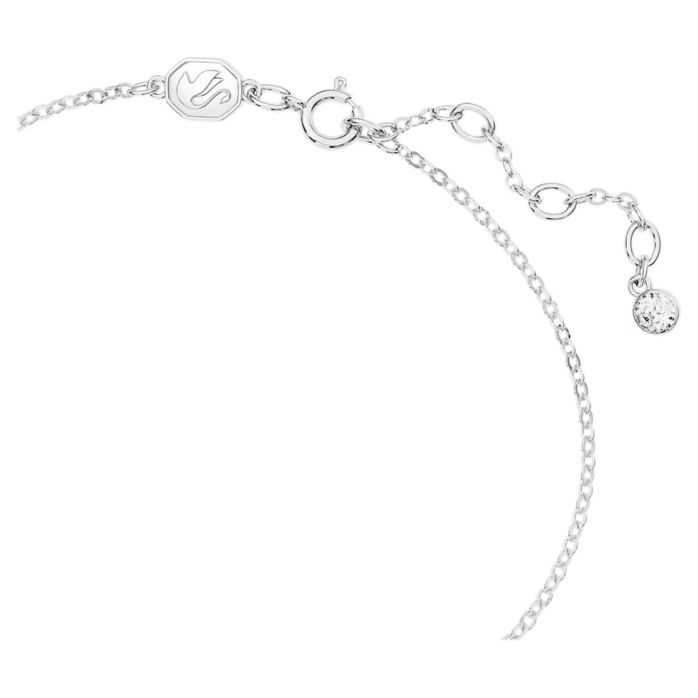 Volta bracelet, Bow, White, Rhodium plated by SWAROVSKI