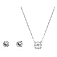 Constella set, Round cut, White, Rhodium plated by SWAROVSKI