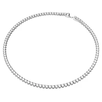 Matrix Tennis set, Round cut, White, Rhodium plated by SWAROVSKI