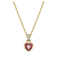 Stilla pendant, Heart, Red, Gold-tone plated by SWAROVSKI