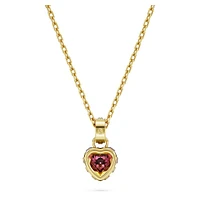 Stilla pendant, Heart, Red, Gold-tone plated by SWAROVSKI