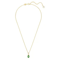 Stilla pendant, Pear cut, Green, Gold-tone plated by SWAROVSKI