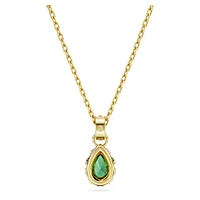 Stilla pendant, Pear cut, Green, Gold-tone plated by SWAROVSKI