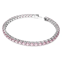 Matrix Tennis bracelet, Round cut, Pink, Rhodium plated by SWAROVSKI