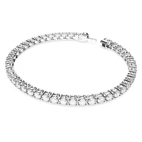 Matrix Tennis bracelet, Round cut, White, Rhodium plated by SWAROVSKI