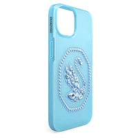 Smartphone case, Swan, iPhone® 14, Blue by SWAROVSKI