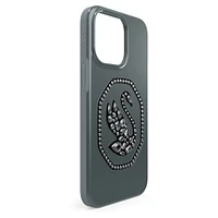 Smartphone case, Swan, iPhone® 14 Pro Max, Black by SWAROVSKI