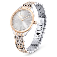 Attract watch, Swiss Made, Pavé, Crystal bracelet, Rose gold tone, Mixed metal finish by SWAROVSKI