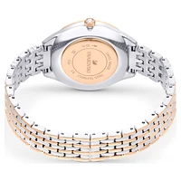 Attract watch, Swiss Made, Pavé, Crystal bracelet, Rose gold tone, Mixed metal finish by SWAROVSKI