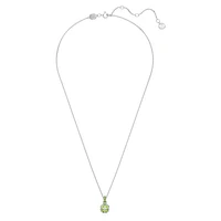 Birthstone pendant, Square cut, August, Green, Rhodium plated by SWAROVSKI