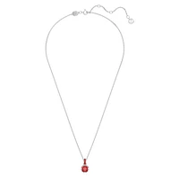 Birthstone pendant, Square cut, July, Red, Rhodium plated by SWAROVSKI