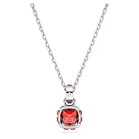 Birthstone pendant, Square cut, July, Red, Rhodium plated by SWAROVSKI