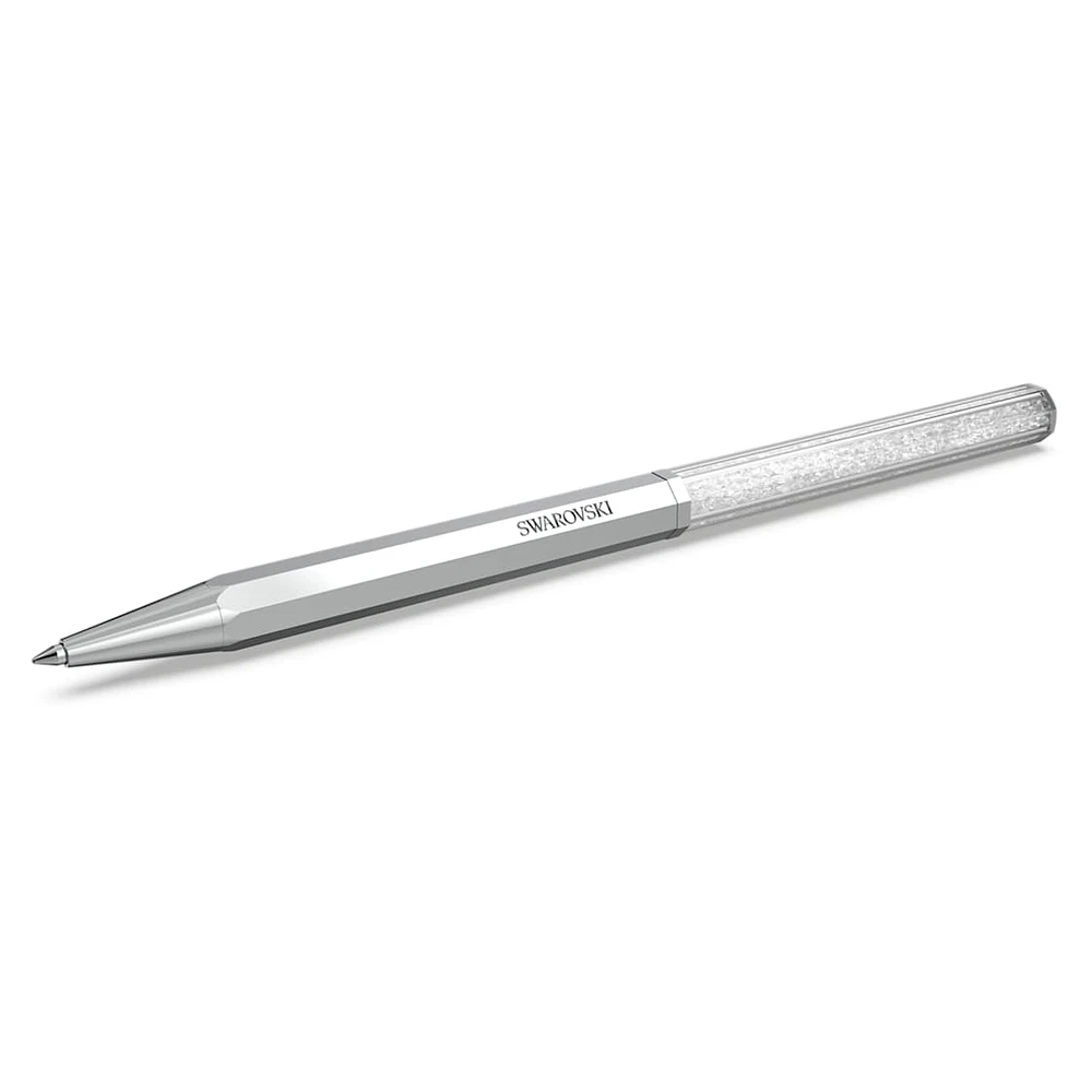 Crystalline ballpoint pen, Octagon shape, Silver tone, Chrome plated by SWAROVSKI