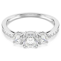 Attract Trilogy ring, Round cut, White, Silver-tone finish by SWAROVSKI