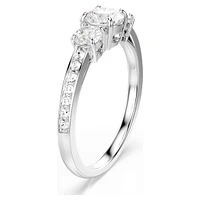Attract Trilogy ring, Round cut, White, Silver-tone finish by SWAROVSKI